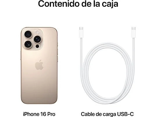 Apple iPhone 16 Pro Max, Titanio Desierto, 256 GB, 5G, 6.9 OLED Super Retina XDR, Chip A18 Pro, iOS