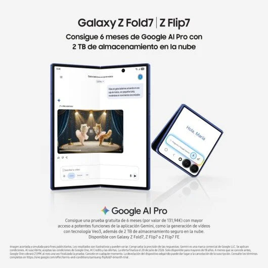 Samsung Galaxy Z Fold7 12GB256GB Azul Intenso Móvil Plegable con IA