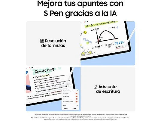 Tablet - Samsung Galaxy Tab S10 FE, 10.9 WUXGA+, 8 GB RAM, 128 GB, Gris, Sin Adaptador De Corriente, Con S Pen