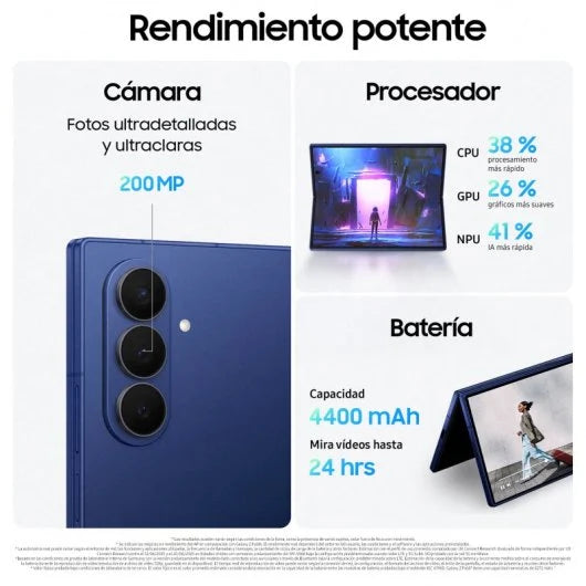 Samsung Galaxy Z Fold7 12GB256GB Azul Intenso Móvil Plegable con IA