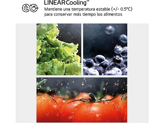 Frigorífico combi - LG GBV21NCDSW, No Frost, 186 cm, 344 l, DoorCooling™, FRESHConverter™, Blanco