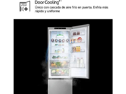Frigorífico combi - LG GBV3200DPY, Total no Frost, 203 cm, 387 L, DoorCooling+™, FRESHConverter™, Inox antihuellas