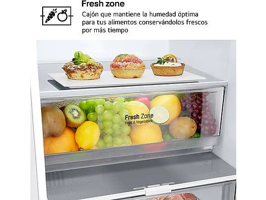Frigorífico combi - LG GBV21NCDSW, No Frost, 186 cm, 344 l, DoorCooling™, FRESHConverter™, Blanco