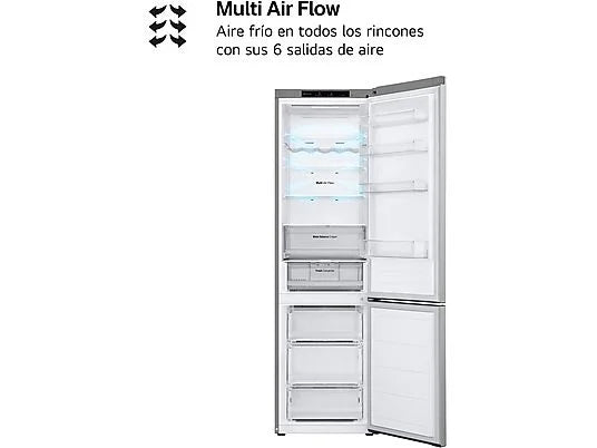 Frigorífico combi - LG GBV3200DPY, Total no Frost, 203 cm, 387 L, DoorCooling+™, FRESHConverter™, Inox antihuellas