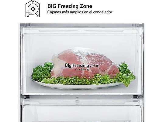 Frigorífico combi - LG GBV21NCDSW, No Frost, 186 cm, 344 l, DoorCooling™, FRESHConverter™, Blanco