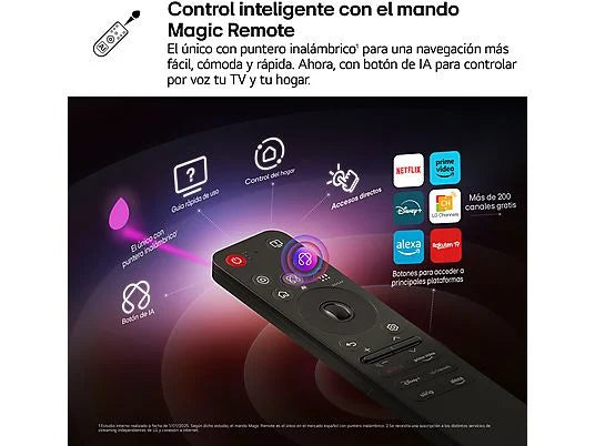 TV OLED 77" - LG OLED77G54LW, OLED 4K, Procesador Inteligente α11 AI Processor 4K Gen2, Smart TV, Rocky Black