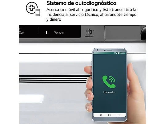 Frigorífico combi - LG GBV3200DPY, Total no Frost, 203 cm, 387 L, DoorCooling+™, FRESHConverter™, Inox antihuellas