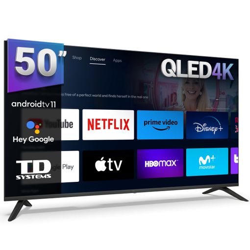 Smart TV 50 pulgadas Qled 4K, Televisor Hey Google Td Systems PRIME50C19GLQ