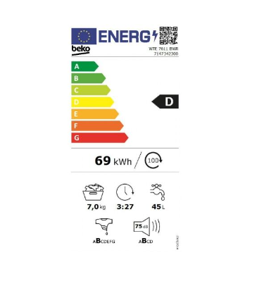Lavadora Beko 7kg WTE7611BWR