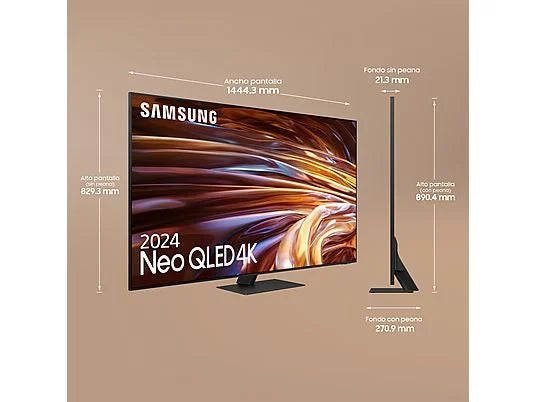 TV Neo QLED 65" - Samsung TQ65QN95DATXXC, UHD 4K Mini LED, Procesador NQ4 AI Gen2, Smart TV, DVB-T2 (H.265), Graphite Black
