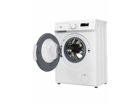 Lavadora carga frontal - OK OWM 7153 D, 7 kg, 1200 rpm, bloqueo niños, Display, Blanco