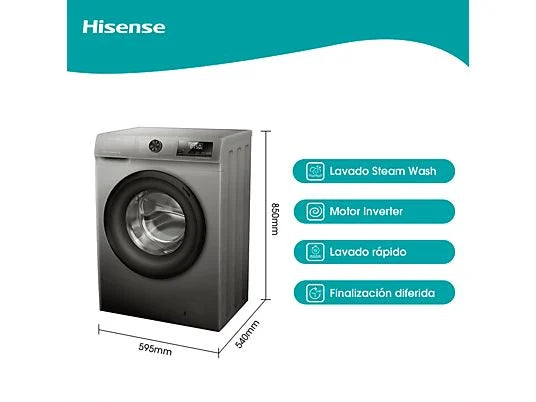 Hisense lavadora WFQP8014EVMT 8kg 1400 Inox a