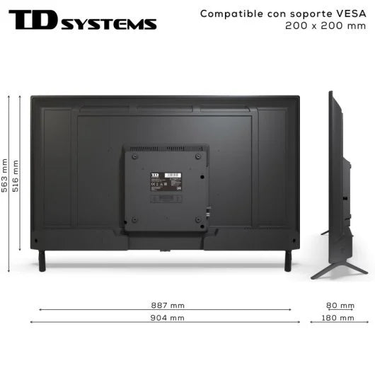 Td Systems PRIME40C19F - Televisor 40 pulgadas Full HD, USB Grabador Reproductor