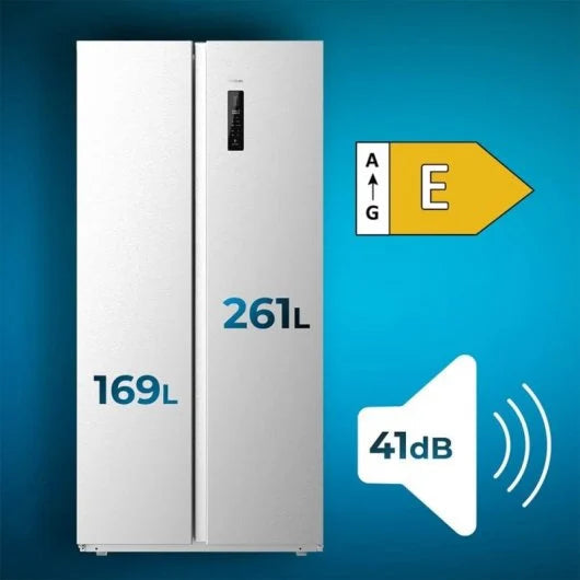 Cecotec Frigorífico americano 2 puertas Bolero CoolMarket sbs 430 White E.