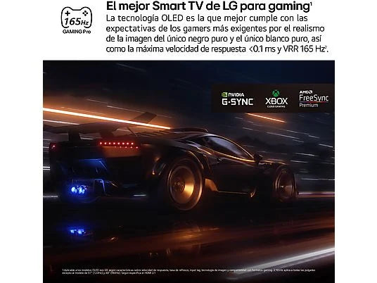 TV OLED 65 - LG OLED65G54LW, OLED 4K, Procesador Inteligente α11 AI Processor 4K Gen2, Smart TV, Rocky Black
