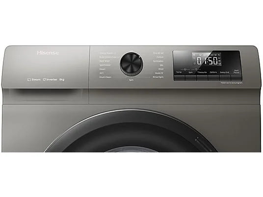 Hisense lavadora WFQP8014EVMT 8kg 1400 Inox a