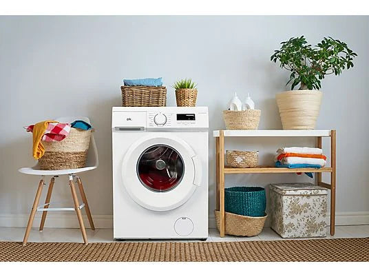 Lavadora carga frontal - OK OWM 7153 D, 7 kg, 1200 rpm, bloqueo niños, Display, Blanco