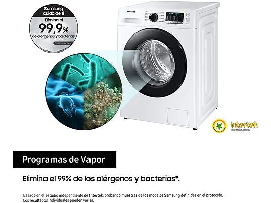 Lavadora carga frontal - Samsung WW80TA026AEEC, 8 kg, 1200 rpm, 14 Programas, Blanco