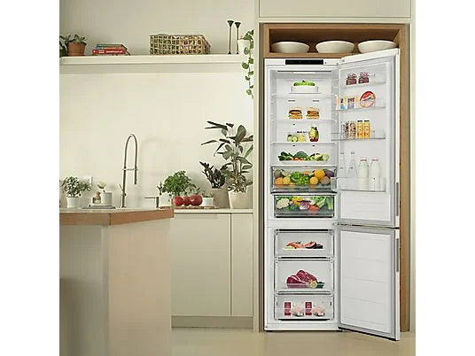 Frigorífico combi - LG GBV21NCDSW, No Frost, 186 cm, 344 l, DoorCooling™, FRESHConverter™, Blanco