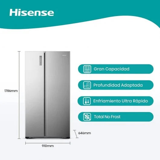 Frigorífico americano Hisense RS677N4BIE Inox