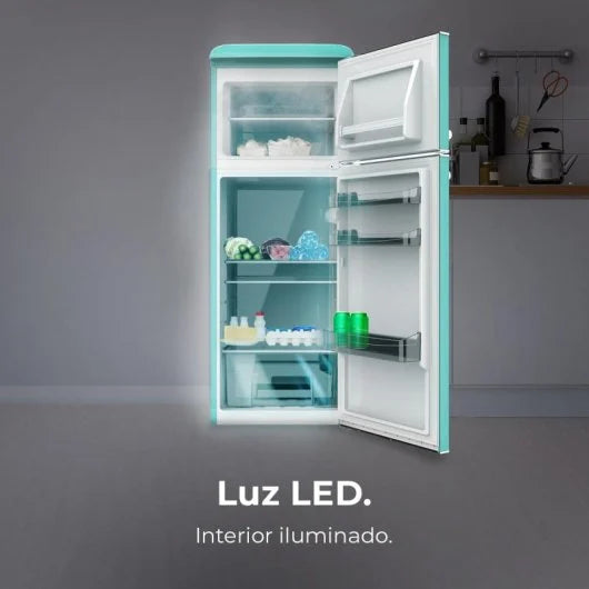 Frigorífico Retro Bolero CoolMarket 2d Origin 215 Green E Cecotec