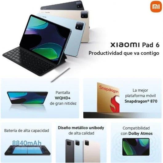 Tablet Xiaomi Pad 6 256GB Gris 8GB