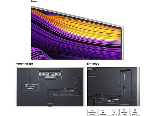 TV OLED 65 - LG OLED65G54LW, OLED 4K, Procesador Inteligente α11 AI Processor 4K Gen2, Smart TV, Rocky Black