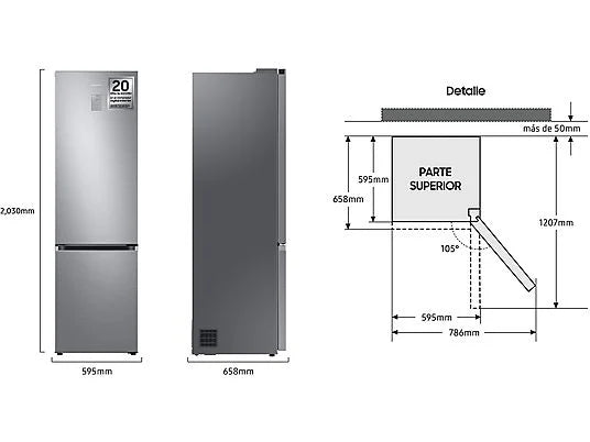 Frigorífico Combi Samsung RB38C675CS9EF Inox