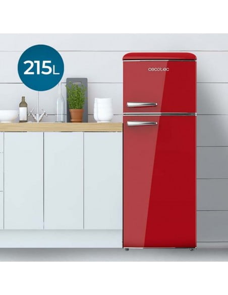 Frigorífico Retro Bolero CoolMarket 2d Origin 215 Red E Cecotec