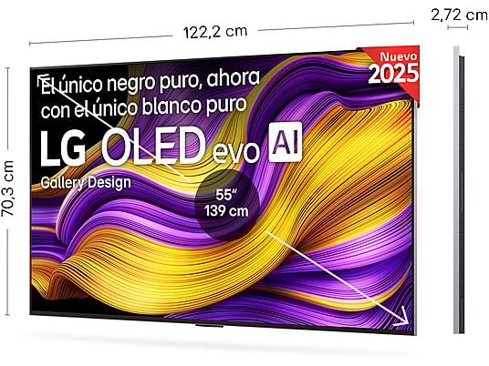 TV OLED 55 - LG OLED55G54LW.AEU, OLED 4K, Procesador Inteligente α11 AI Processor 4K Gen2, Smart TV, DVB-T2 (H.265), Rocky Black