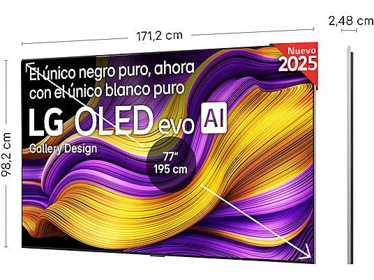 TV OLED 77" - LG OLED77G54LW, OLED 4K, Procesador Inteligente α11 AI Processor 4K Gen2, Smart TV, Rocky Black
