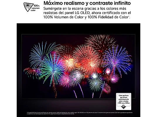 TV OLED 77" - LG OLED77G54LW, OLED 4K, Procesador Inteligente α11 AI Processor 4K Gen2, Smart TV, Rocky Black