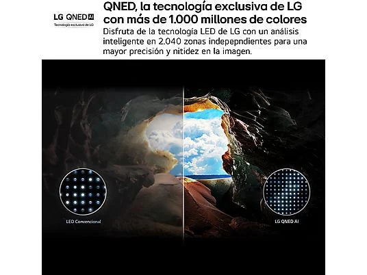 TV QNED 55 - LG 55QNED82A6B, UHD 4K, Procesador Inteligente α7 AI Processor 4K Gen8, Smart TV, DVB-T2 (H.265), Ashed Blue