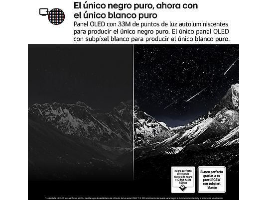 TV OLED 83" - LG OLED83G54LW.AEU, OLED 4K, Procesador Inteligente α11 AI Processor 4K Gen2, Smart TV, DVB-T2 (H.265), Rocky Black