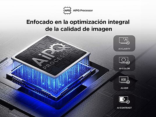 TV QLED 43" - TCL 43P7K, UHD 4K, AiPQ Processor, Smart TV, DVB-T2, 60 Hz, Pantalla HVA, Dolby Atmos, Negro