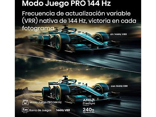 TV Mini LED 50 - Hisense 50E8Q, UHD 4K, 144 Hz, Hi-View Engine, Escalador HDR IA, Subwoofer integrado, Negro