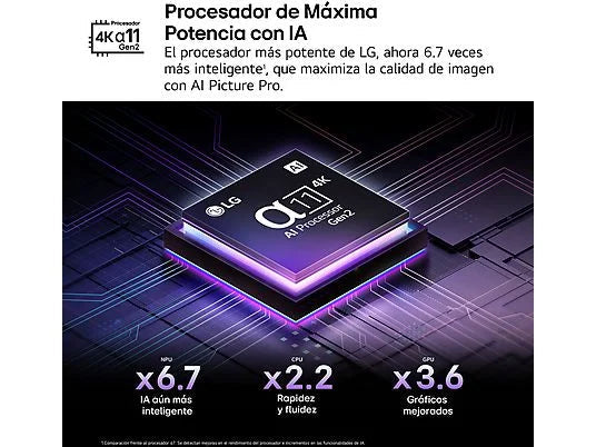 TV OLED 55 - LG OLED55G54LW.AEU, OLED 4K, Procesador Inteligente α11 AI Processor 4K Gen2, Smart TV, DVB-T2 (H.265), Rocky Black