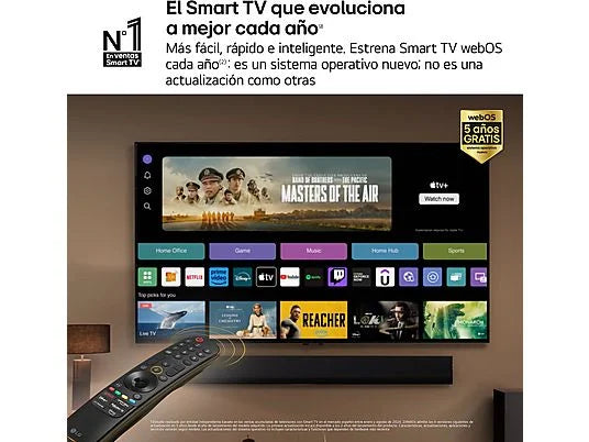 TV OLED 48 - LG OLED48C45LA, OLED 4K, Procesador Inteligente 4K α9 Gen7, Smart TV, DVB-T2 (H.265), Negro