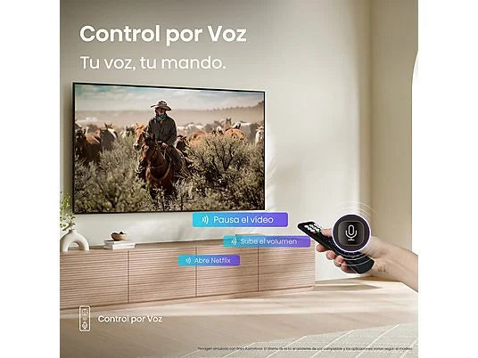 TV LED 43" - Hisense 43A6Q, UHD 4K, Quad Core/MT9603, IA 4K Upscaler, Modo Juego Plus, Control por voz, Negro