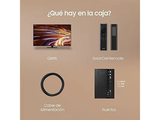 TV Neo QLED 65" - Samsung TQ65QN95DATXXC, UHD 4K Mini LED, Procesador NQ4 AI Gen2, Smart TV, DVB-T2 (H.265), Graphite Black