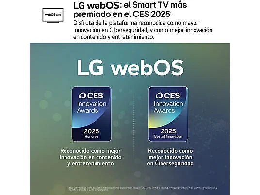 TV OLED 77" - LG OLED77G54LW, OLED 4K, Procesador Inteligente α11 AI Processor 4K Gen2, Smart TV, Rocky Black